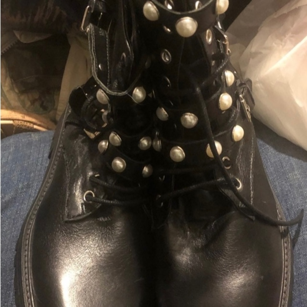 COPY - ZARA PEARL COMBAT BOOTS NWT size 42 - Picture 5 of 6
